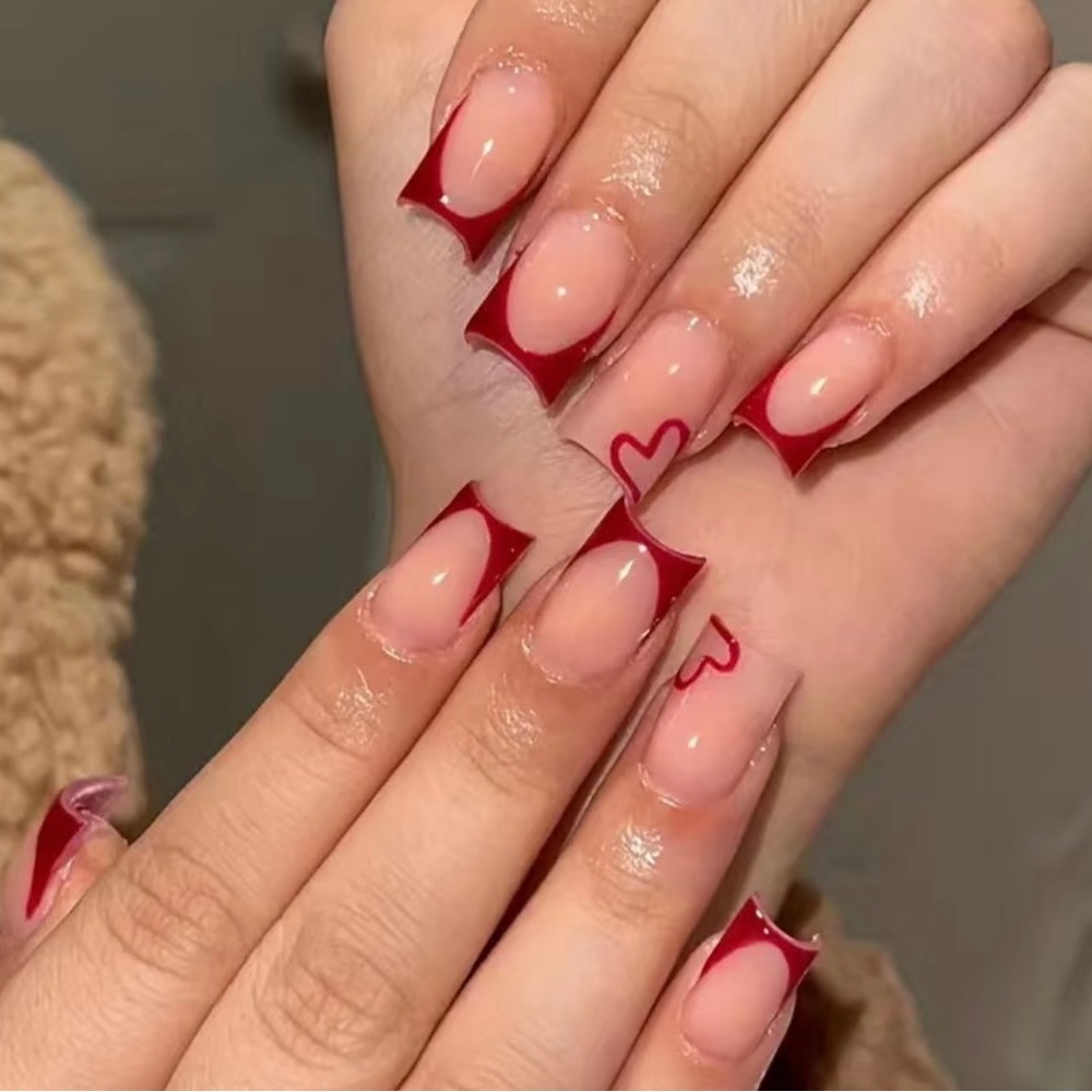 Burgundy Press-on Nails